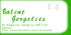 balint gergelics business card